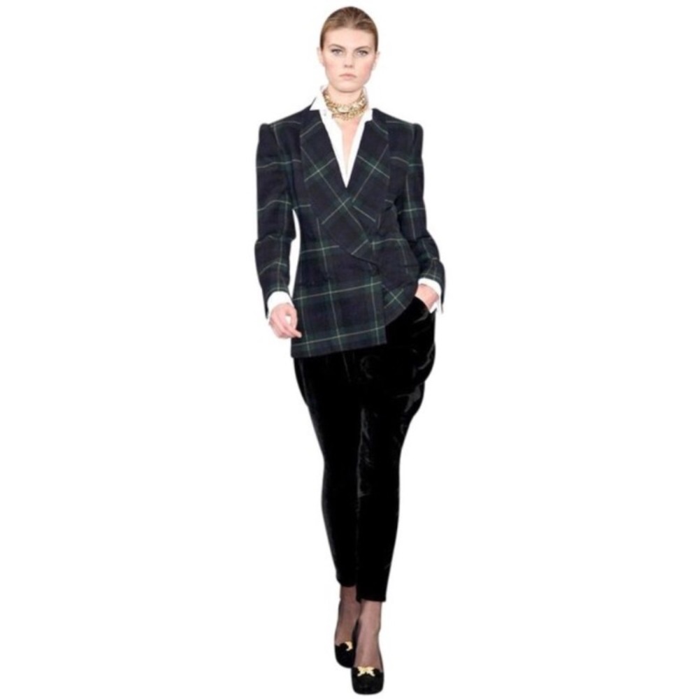 Ralph Lauren Collection Purple Labe jodhpur type black soft velvet zip leg pants